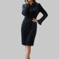 Collared Zip Midi Dress - Black | Velvet