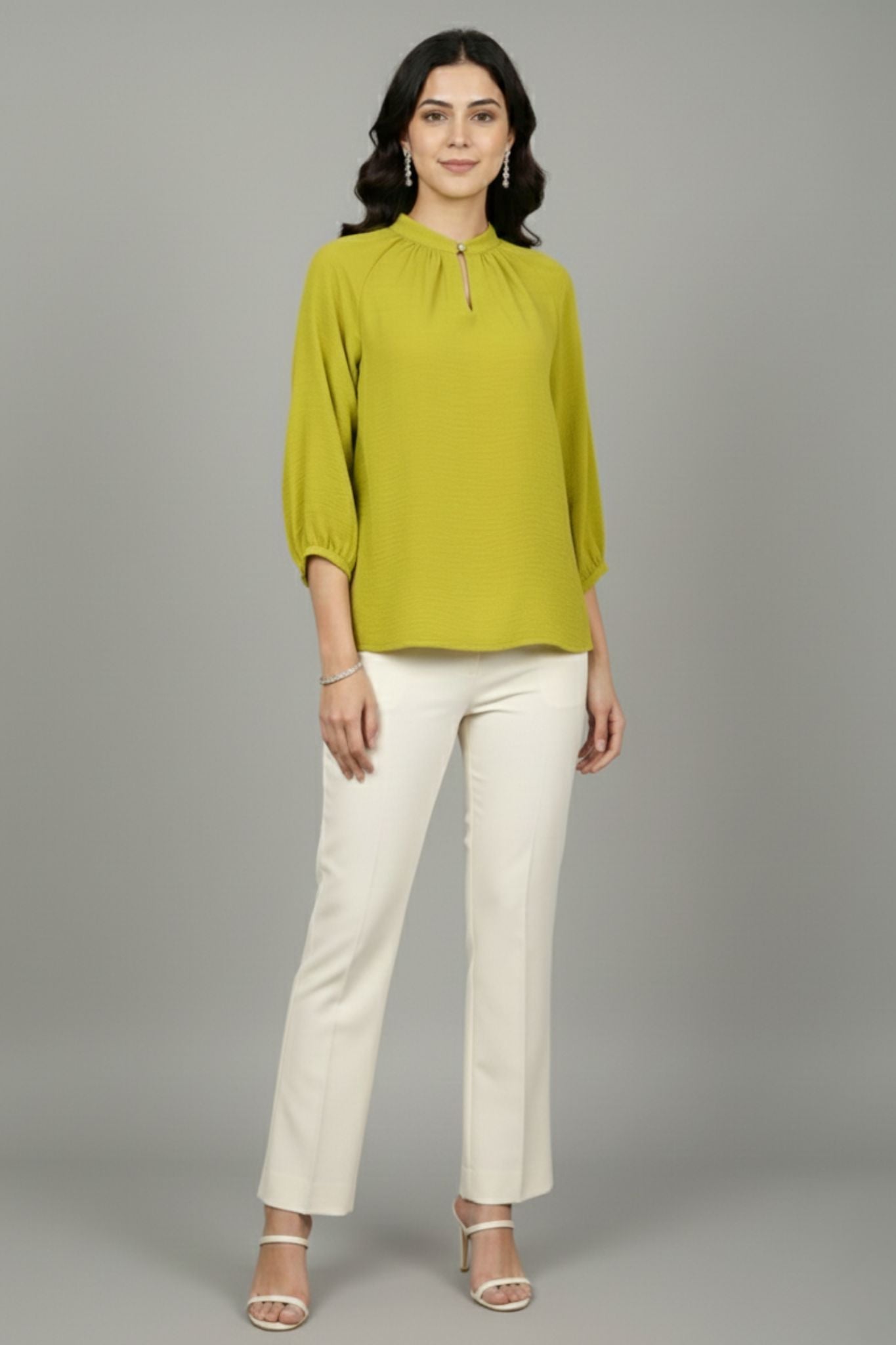 Soft Drape Top - Green | Polyester