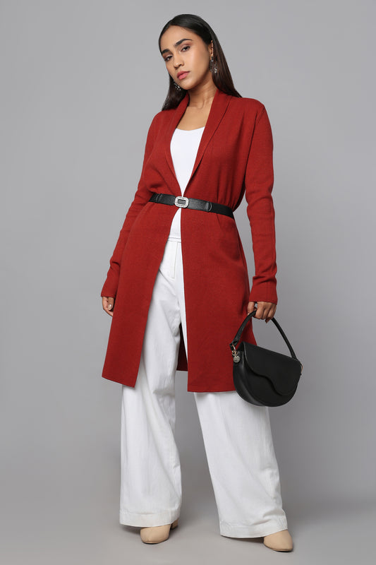 The Cinched Grace Sweater - Rust