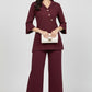 Maroon Button-Detail Co-Ord Set