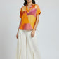Abstract Printed V-Neck Top – Multi | Viscose Blend