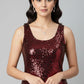 Red Sequin Midi Cocktail Dress