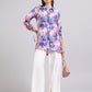 Purple Floral Print Long Sleeve Tunic