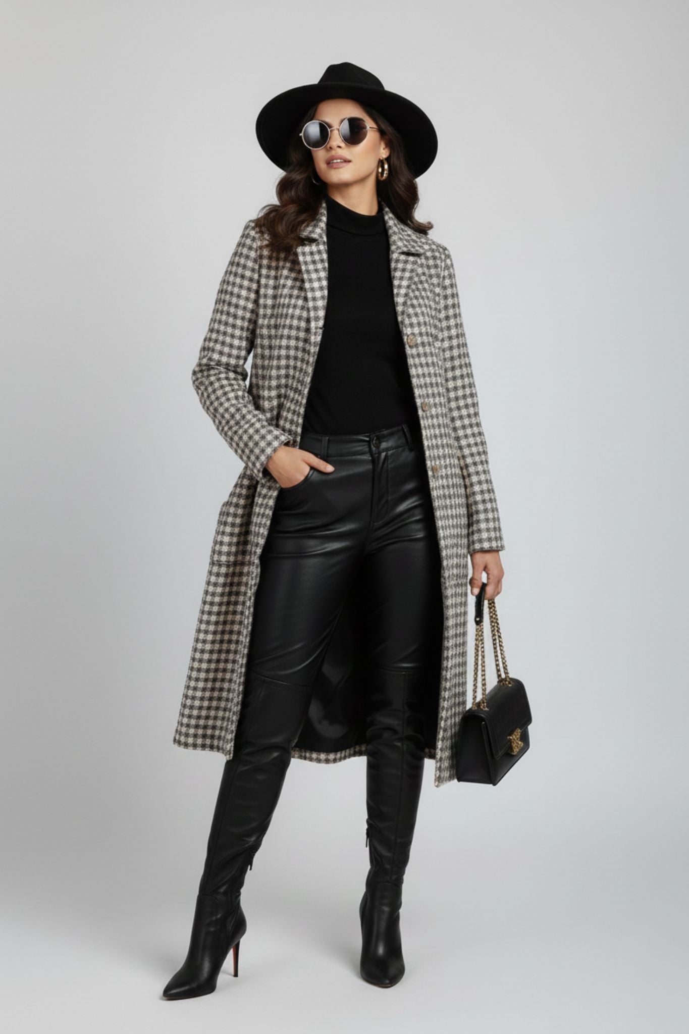 Pink Checked Longline Jacket