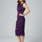 Velvet Burnout Purple Soft Evening Midi Dress