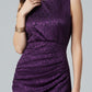 Velvet Burnout Purple Soft Evening Midi Dress