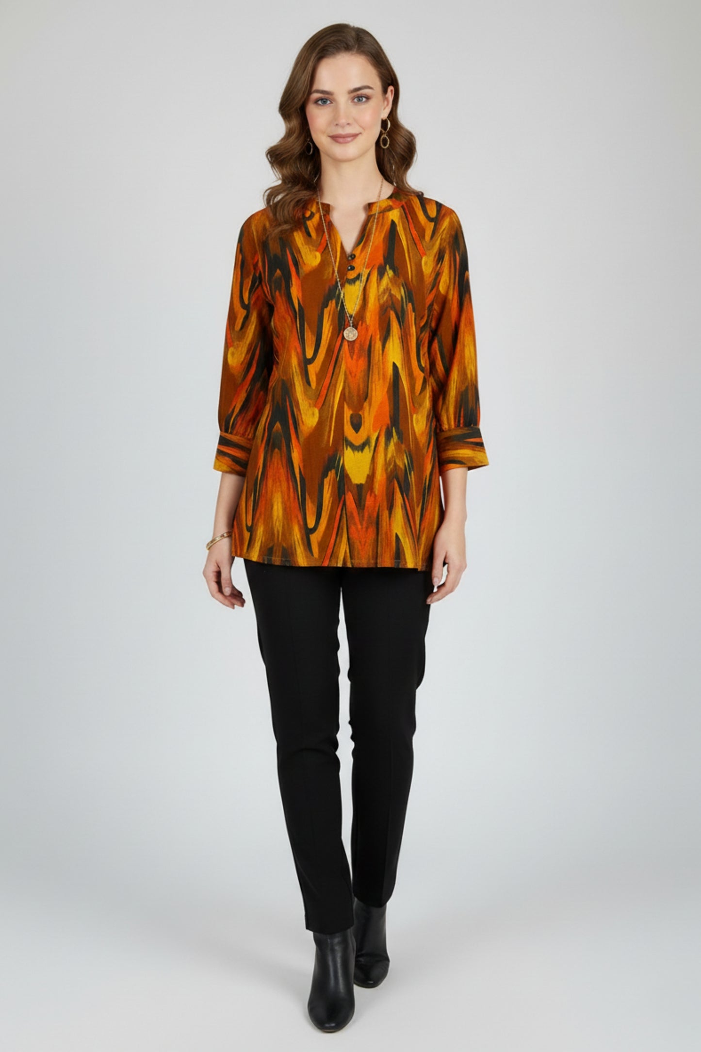 Multicolor Brushstroke Print Tunic