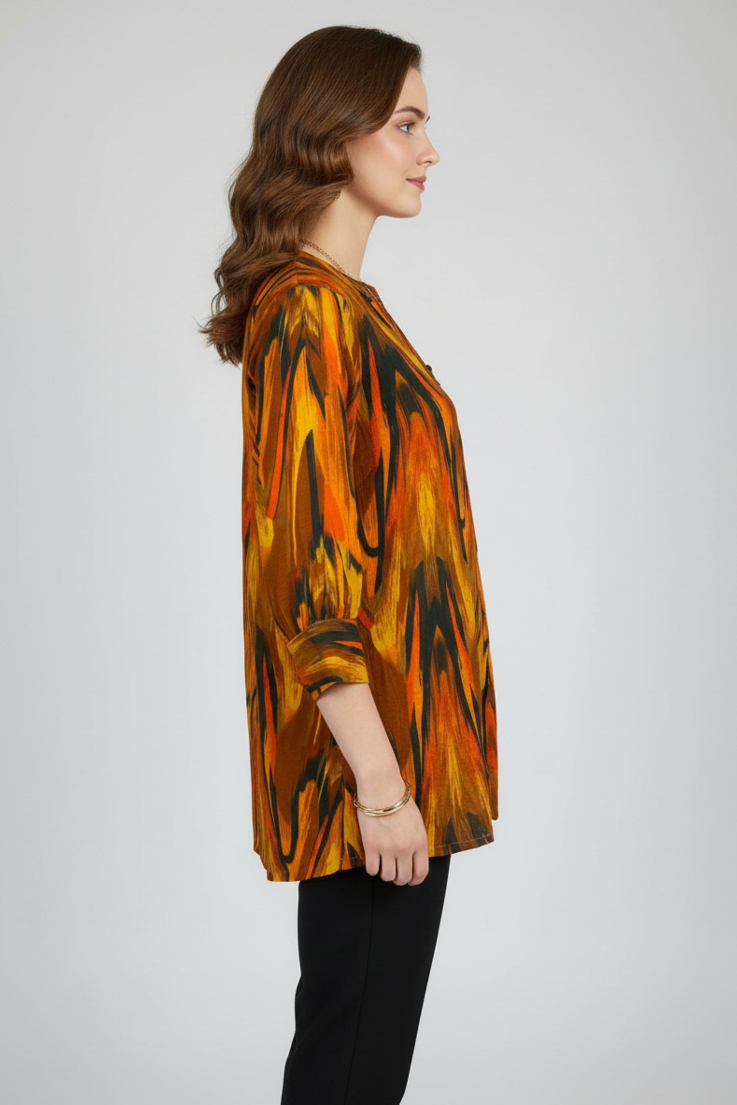 Multicolor Brushstroke Print Tunic