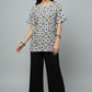 Monochrome Motif Tie-Waist Top