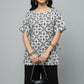 Monochrome Motif Tie-Waist Top
