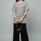 Monochrome Motif Tie-Waist Top