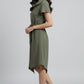 Cowl Neck Asymmetric Hem - Green | Polyester