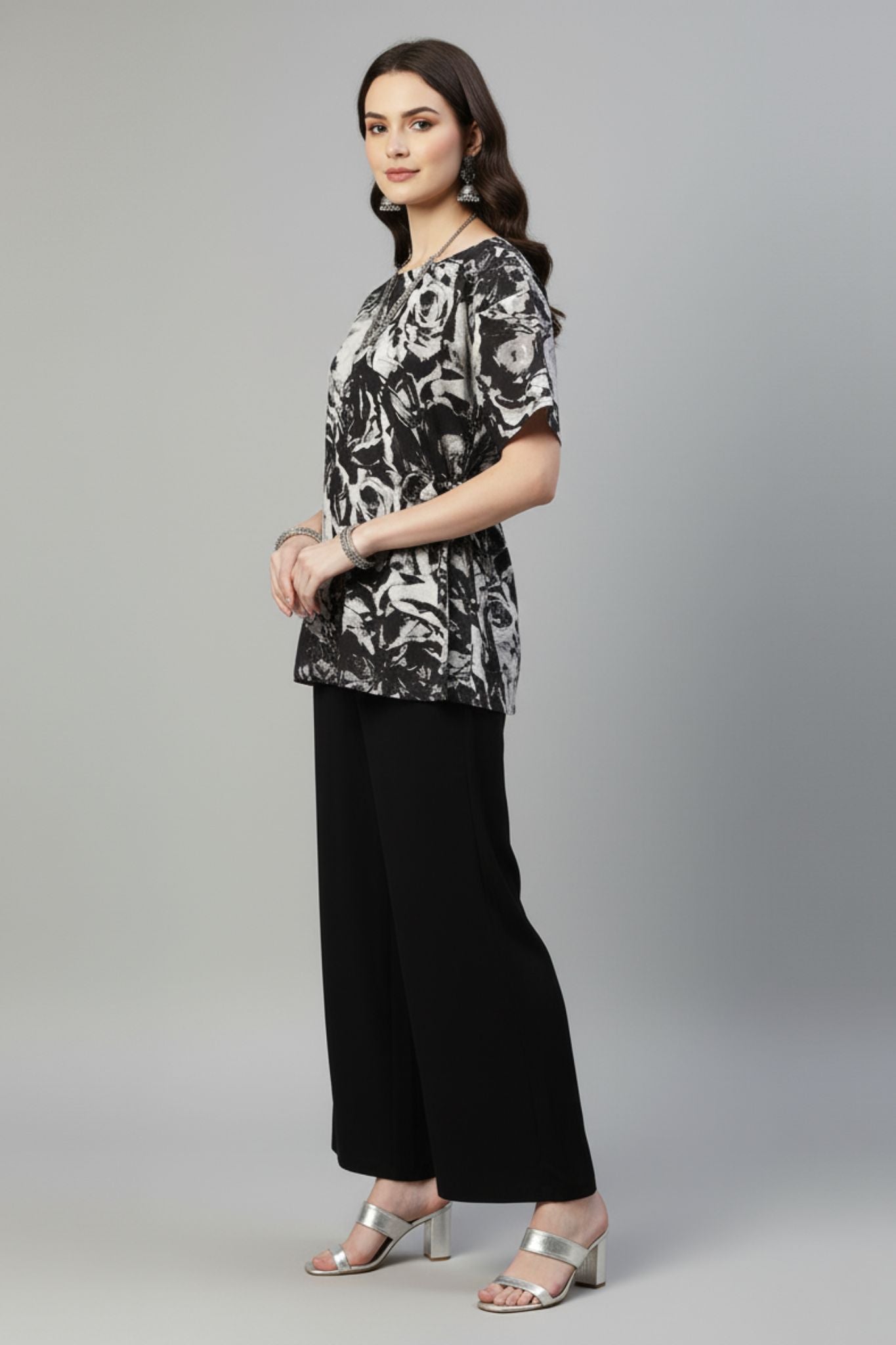 Rose Swirl Side-Tie Top