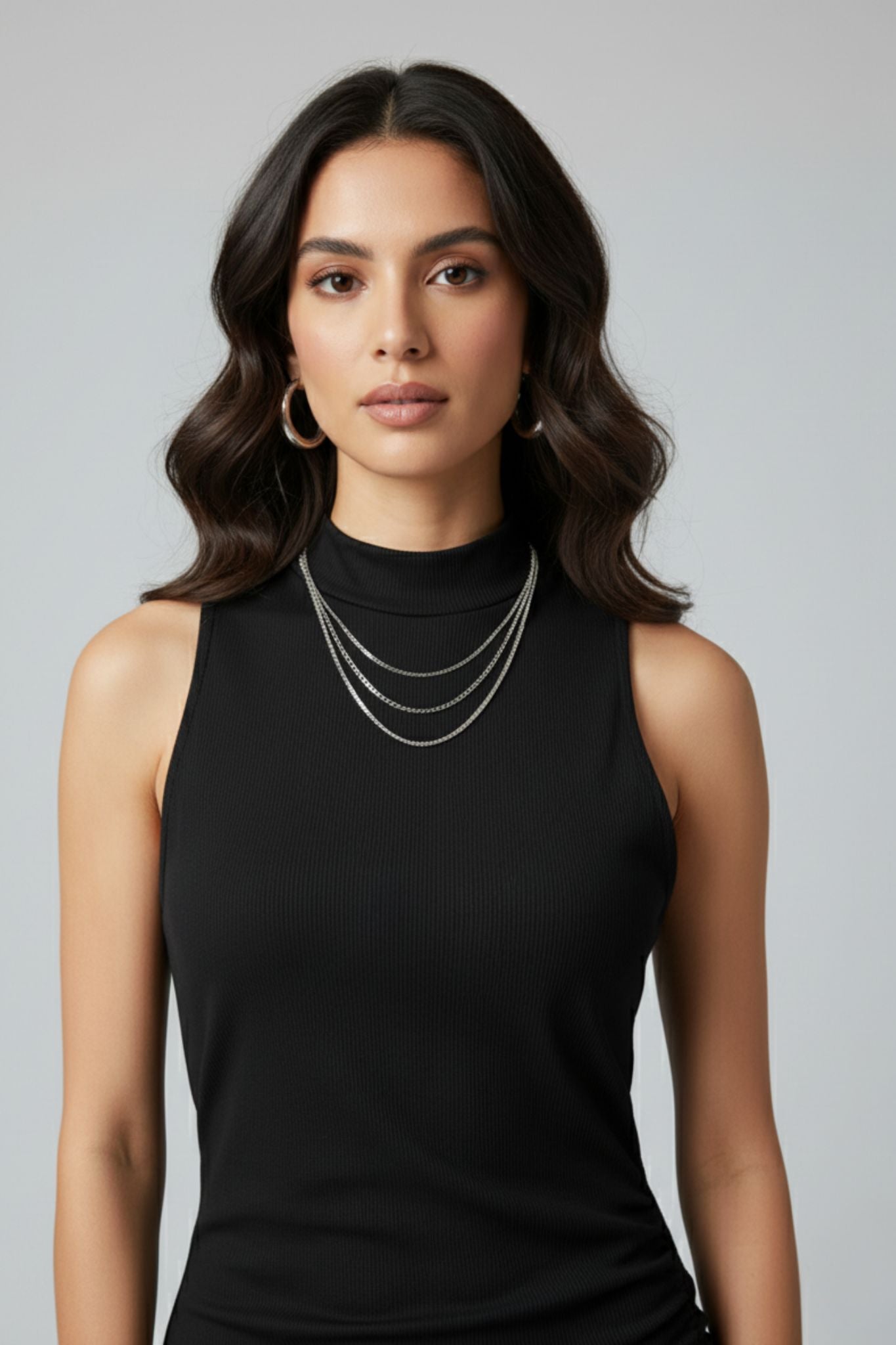 Modal Black Tie-Up Midi Dress