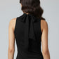 Modal Black Tie-Up Midi Dress