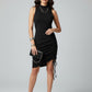 Modal Black Tie-Up Midi Dress