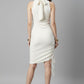 Modal White Ruched Midi Dress