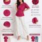 Floral Printed Round Neck Top – Maroon | Viscose Blend