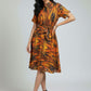 Mandarin Collar Button Down Dress – Multicolor | Modal