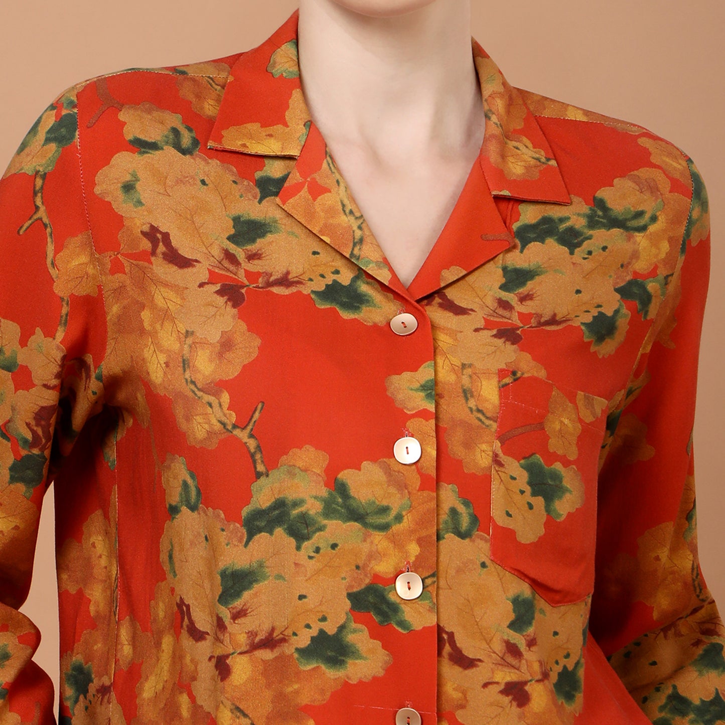 flora lapel collared top