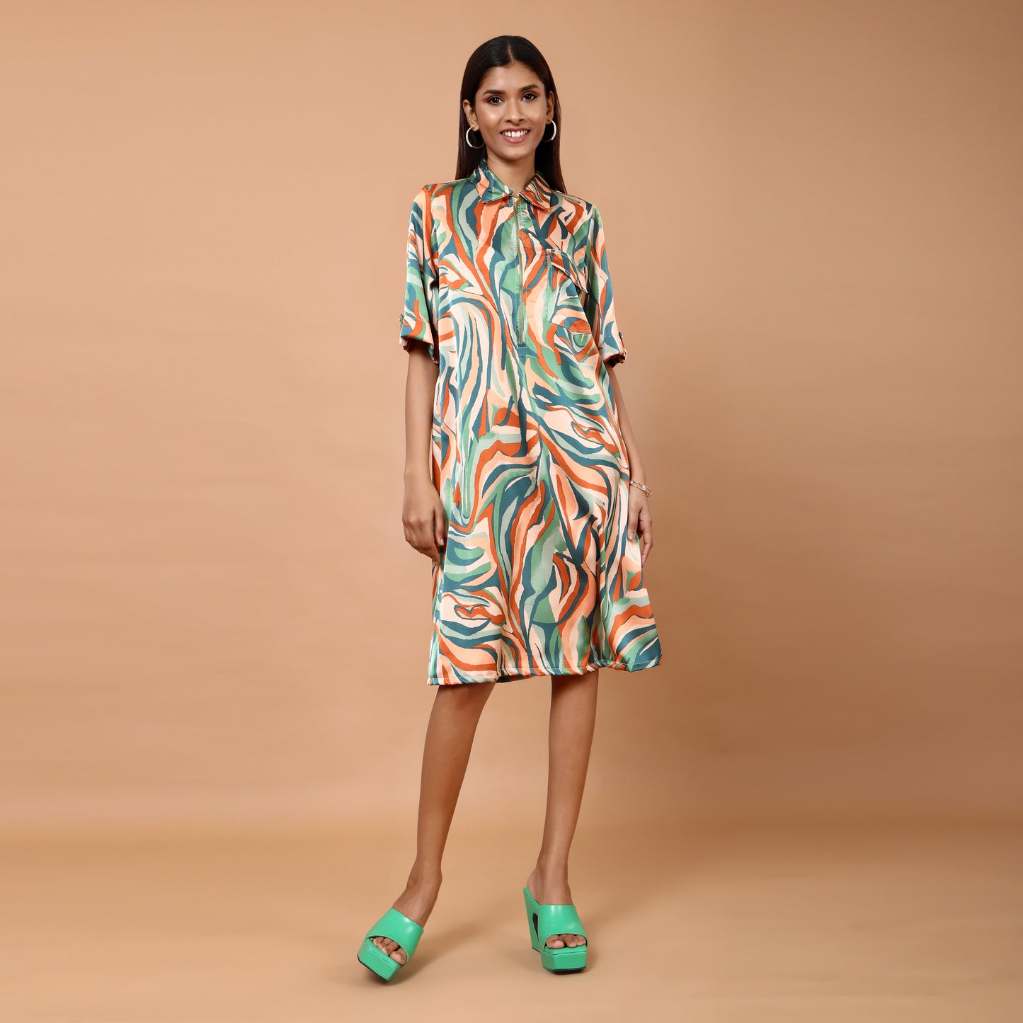 Tyla swirl printed dress