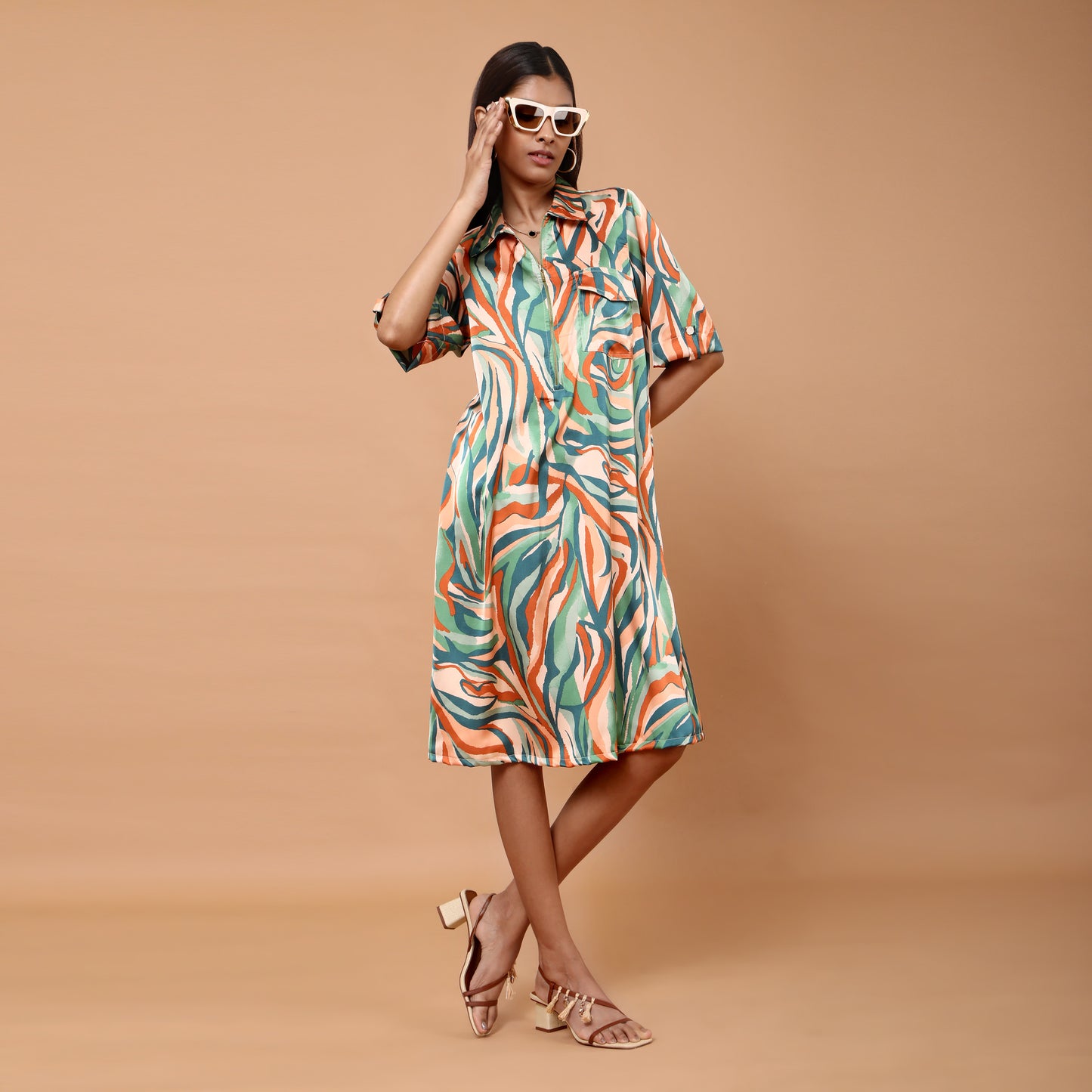 Tyla swirl printed dress