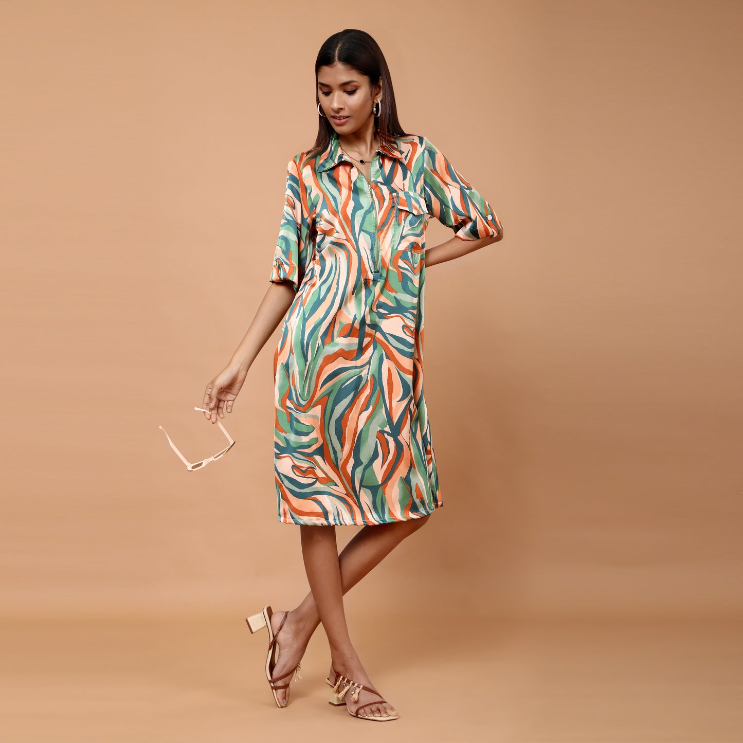 Tyla swirl printed dress