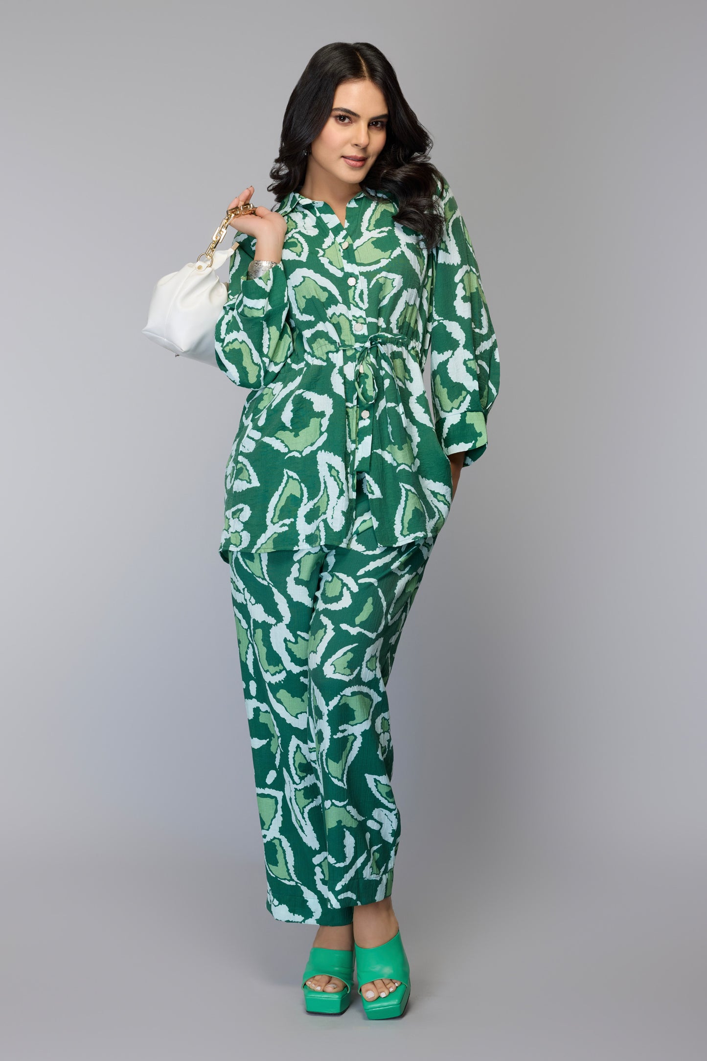 Vibrant Leaf Print Co-Ord Set