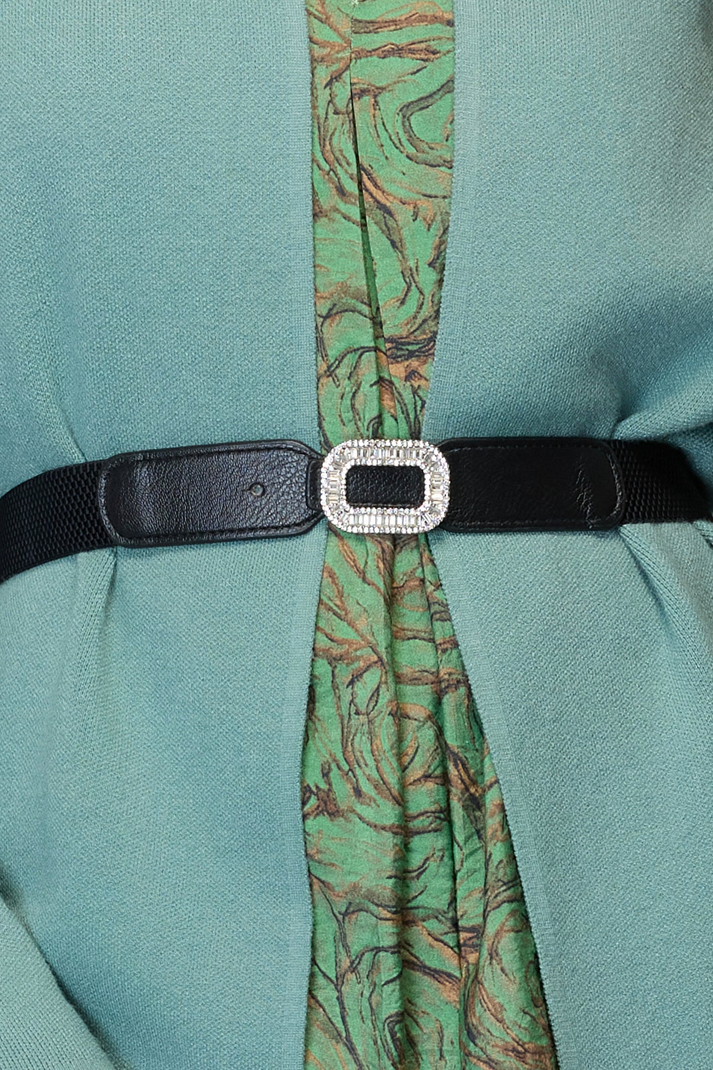 Forest green sweater with belt