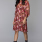 Eliza Cranberry Geometric Dress