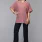 Maroon Minimal Relaxed Tunic Top