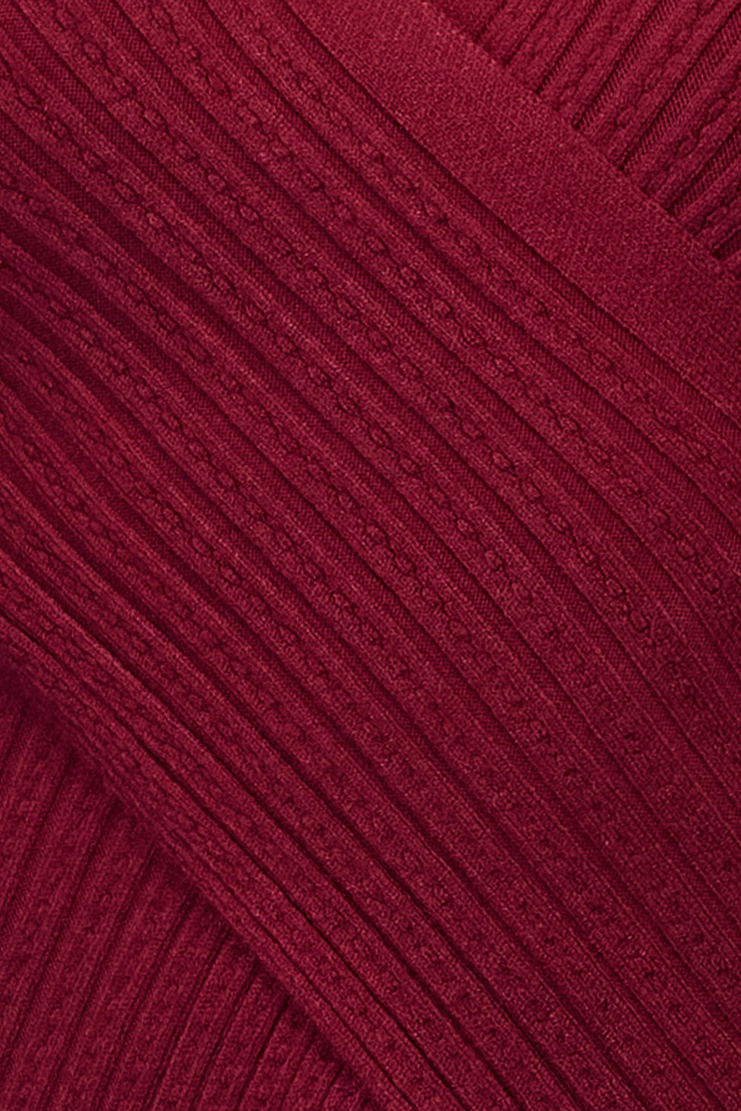 Ribbed Wrap Knit Sweater - Maroon