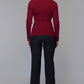 Maroon Ribbed Wrap Sweater