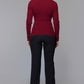 Ribbed Wrap Knit Sweater - Maroon