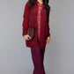 Hooded Embellished Longline Cardigan - Maroon
