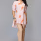 Clay Floral Print Tunic with High-Low Hemline