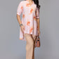 Clay Floral Print Tunic with High-Low Hemline