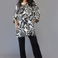 Women's Black & White Floral Print Tunic