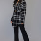 Black and White Tartan print sweater with belt