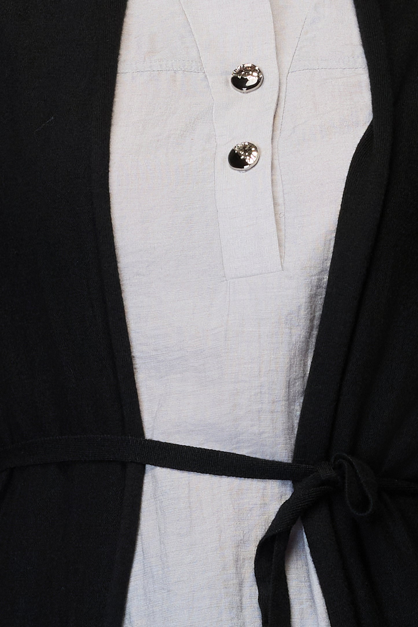 Versatile Belted Knitwear - Black