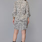 Abstract Print Flared Sleeve Dress