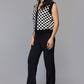 Checkmate Black & White Sleeveless Sweater Vest