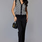 Checkmate Black & White Sleeveless Sweater Vest