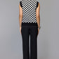 Checkmate Black & White Sleeveless Sweater Vest