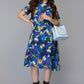 Multicolor Abstract Print Shirt Dress with Belted Waist