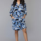 Blue Abstract Shirt Dress