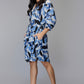 Blue Abstract Shirt Dress