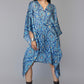 Women's Blue Paisley Print Kaftan Dress