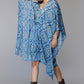 Women's Blue Paisley Print Kaftan Dress