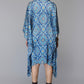 Women's Blue Paisley Print Kaftan Dress